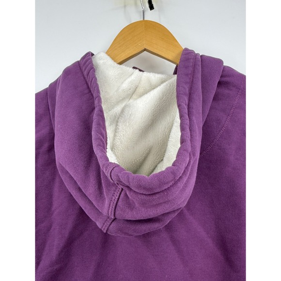 LLBean Womens Purple Fleece Lined Zip Up Hoodie Sweatshirt Size L - Picture 5 of 8